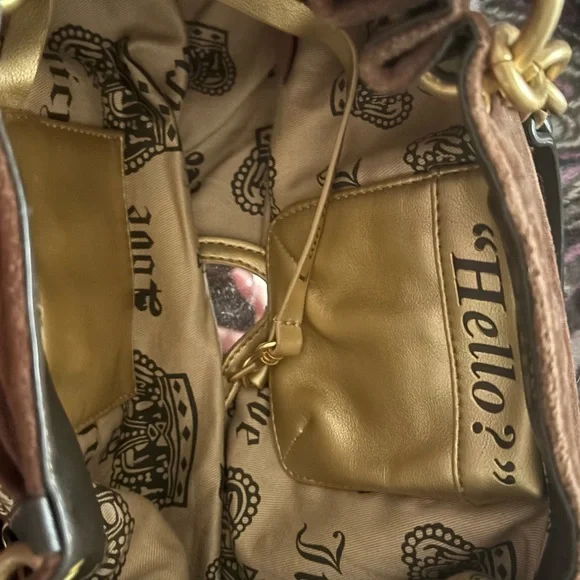 Vintage Juicy Couture Once Upon a Time Brown Shoulder Bag with Gold Accents - Picture 6 of 6